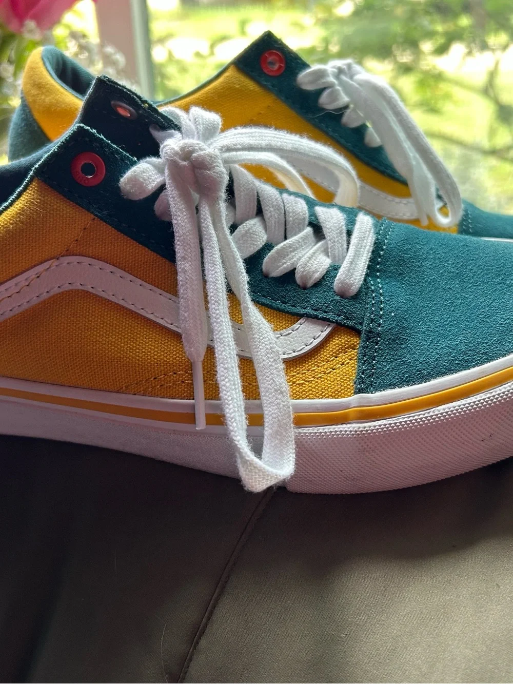 Vans Yellow and Black Low-Top Sneakers